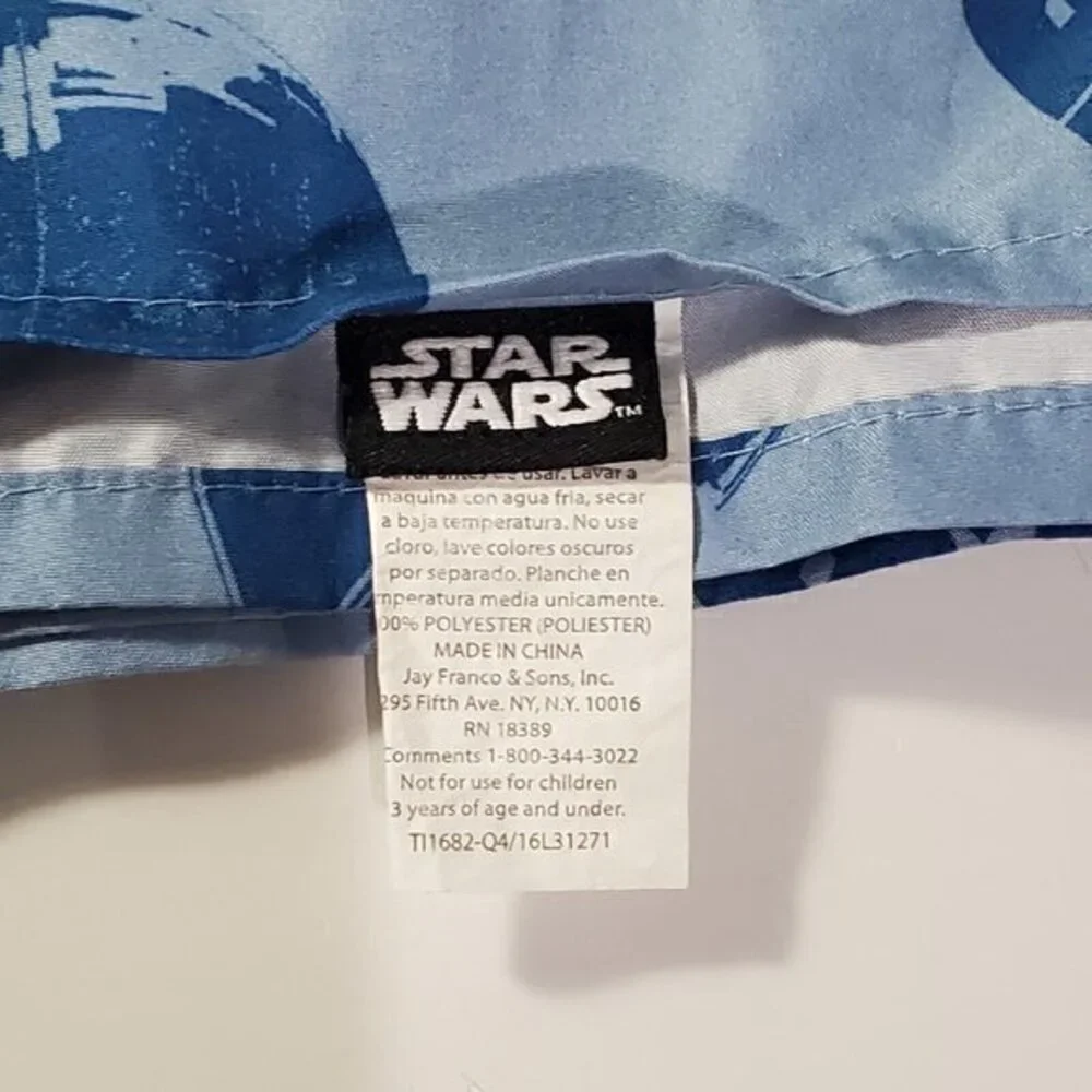 Disney Star Wars Blue Star Death Star Twin Size Flat Sheet Only Lucasfilm‎ Ltd